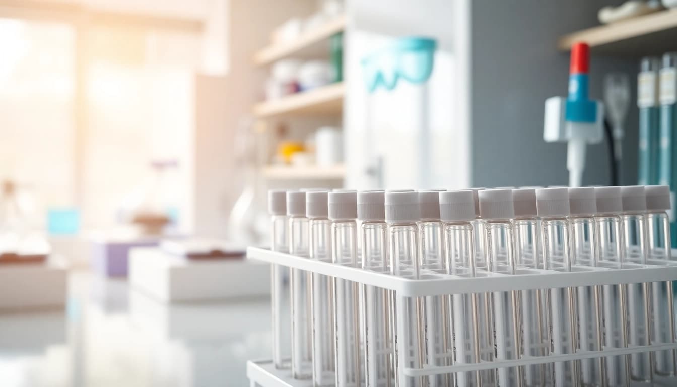 Weitere Informationen ansehen zu Serumroehrchen im medizinischen Labor mit detaillierten Merkmalen.