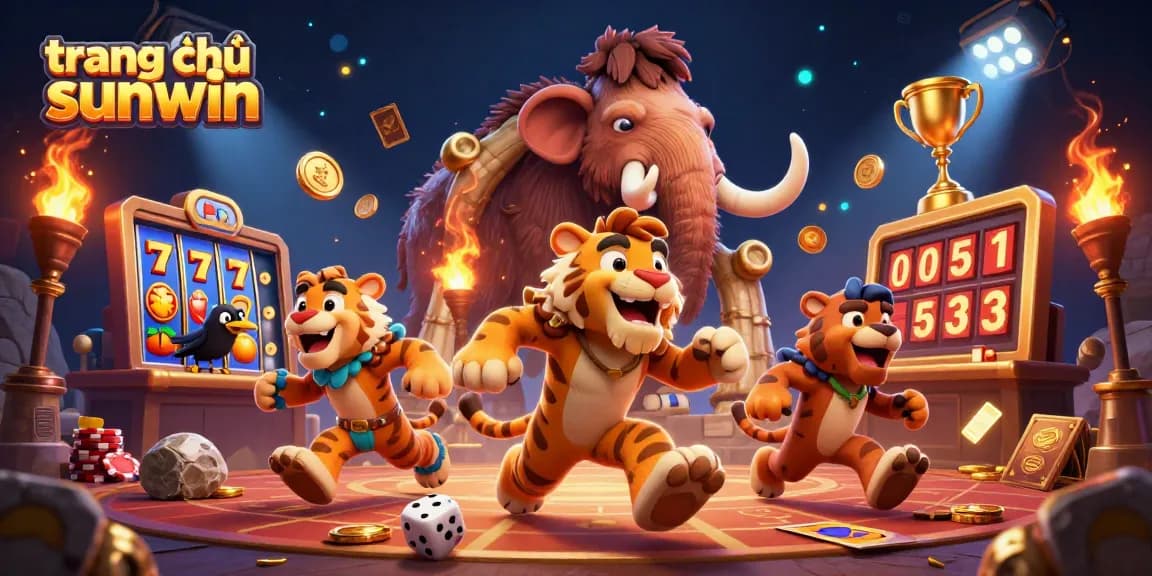 Enjoy an exciting scene at trang chủ sunwin with a prehistoric casino run by characters and dynamic game elements.