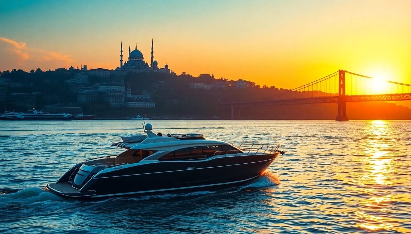 Erleben Sie die Istanbul Bosphorus cruises auf einem luxuriösen Boot mit herrlichem Ausblick.
