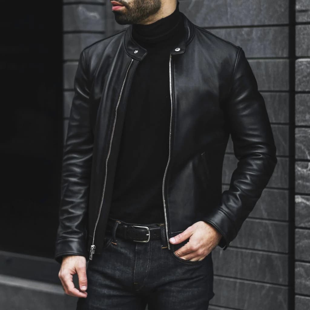 Herren Lederjacke Schwarz und Kaschmir: Die perfekte Kombination für kühle Tage
