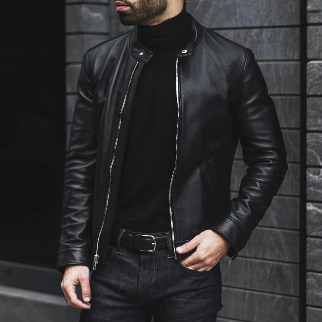 Herren Lederjacke Schwarz und Kaschmir: Die perfekte Kombination für kühle Tage
