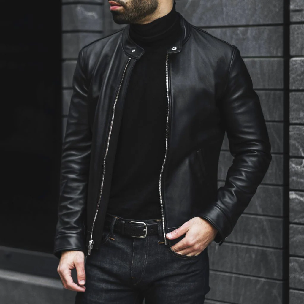 Herren Lederjacke Schwarz und Kaschmir: Die perfekte Kombination für kühle Tage