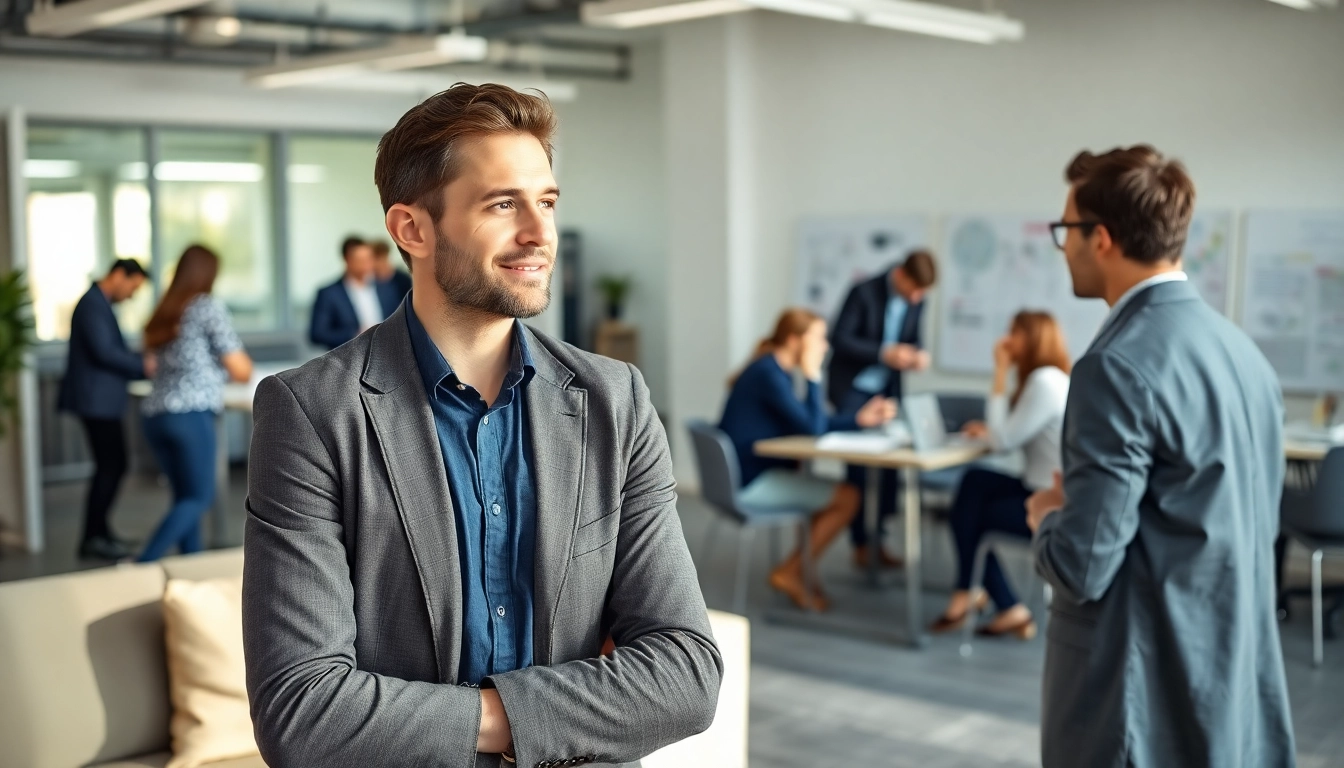 Headhunter Ingenieure führen Gespräche mit talentierten Kandidaten in einem modernen Büro.