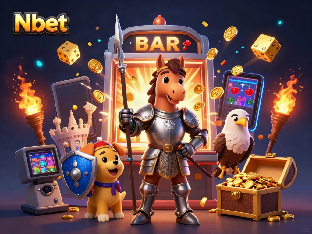 Experience the thrill of Nbet with a captivating medieval casino adventure scene featuring knights and treasures.