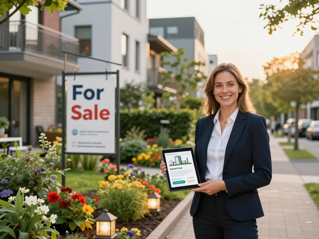 Immobilienmakler Frankfurt Ginnheim zeigt die Eigenschaften der Immobilie vor urbaner Gemeinschaftskulisse.