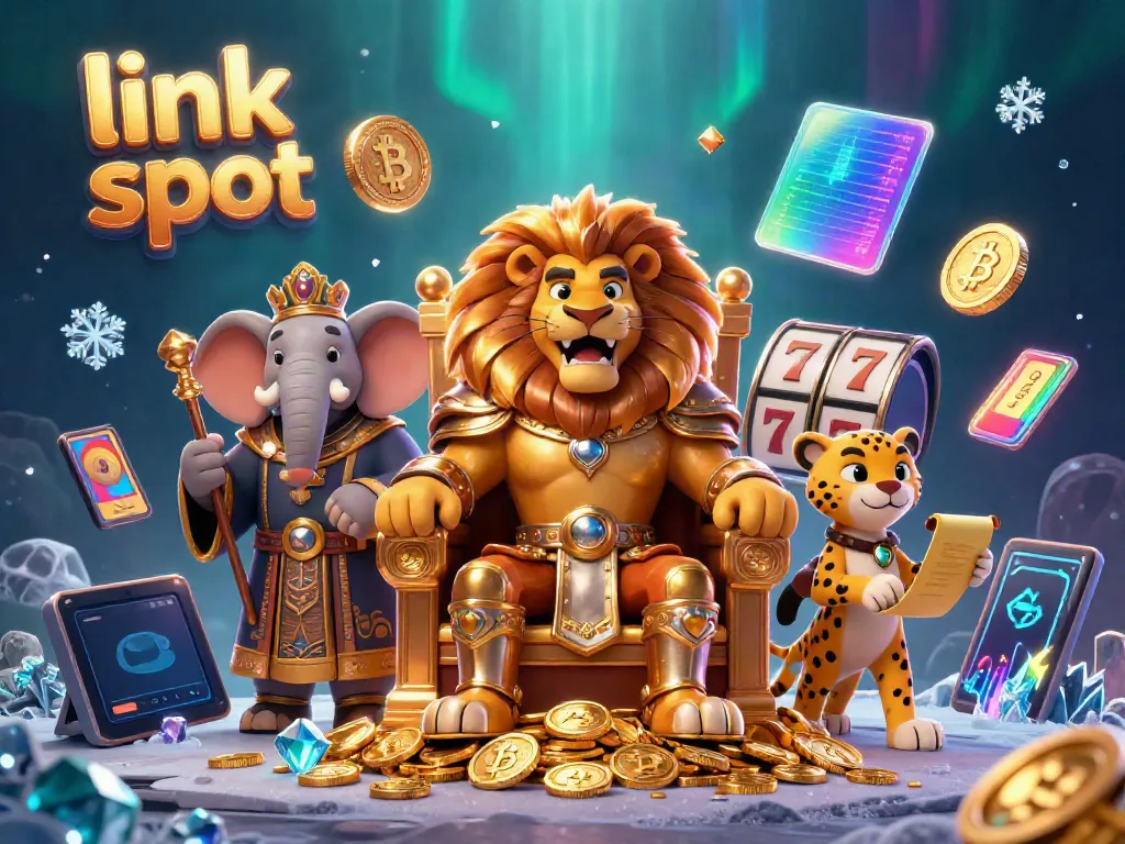 Engage with thrilling link slot action in a dynamic casino scene featuring royal characters and winning symbols.