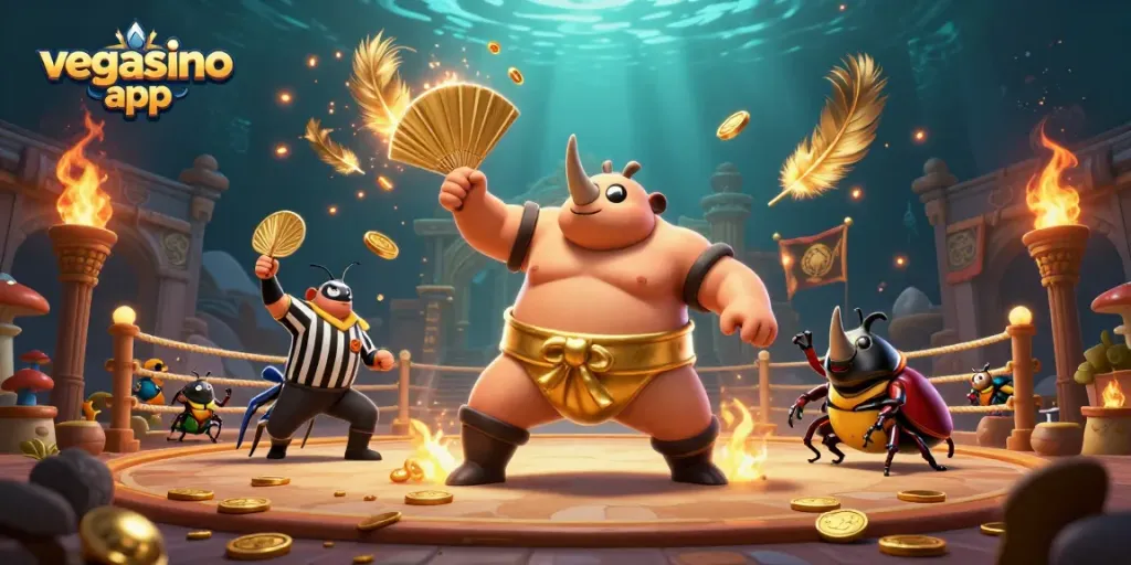 Engage with the vegasino app in an explosive casino showdown with vibrant characters.