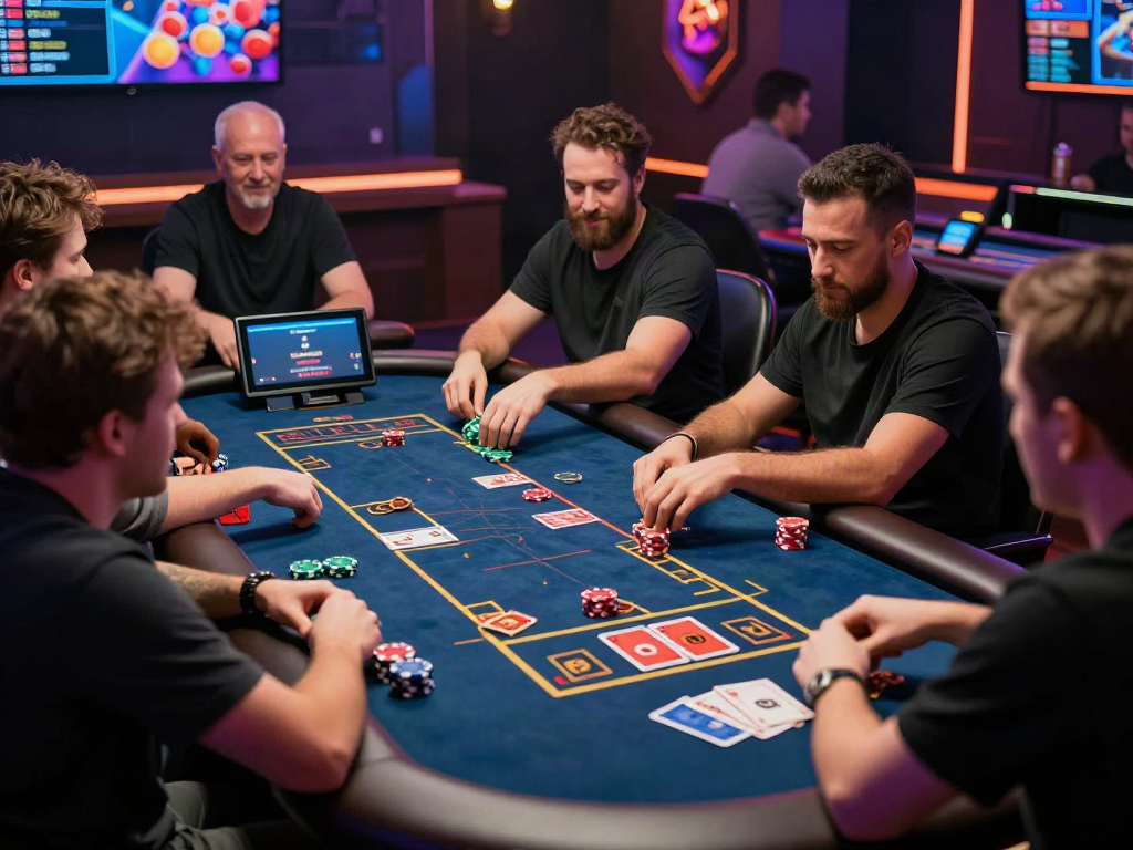 Exciting online gaming experience at https://iwinnk.jp.net/ with diverse players at a live casino table.